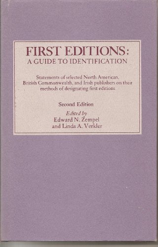 Stock image for First Editions: A Guide to Identification for sale by Jenson Books Inc