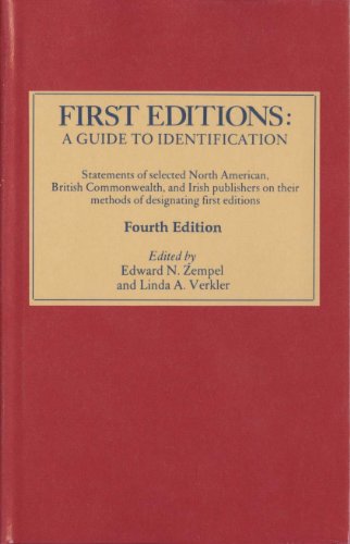 Beispielbild fr First Editions: A Guide to Identification zum Verkauf von WeBuyBooks