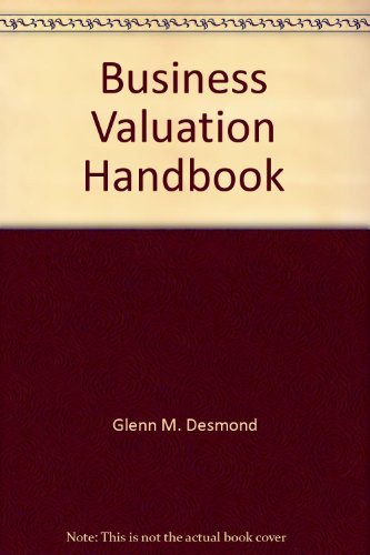 Imagen de archivo de Business Valuation Handbook a la venta por Cameron Park Books