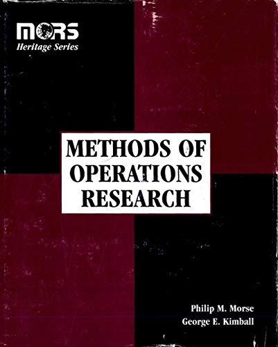 Imagen de archivo de Methods of Operations Research a la venta por ThriftBooks-Atlanta
