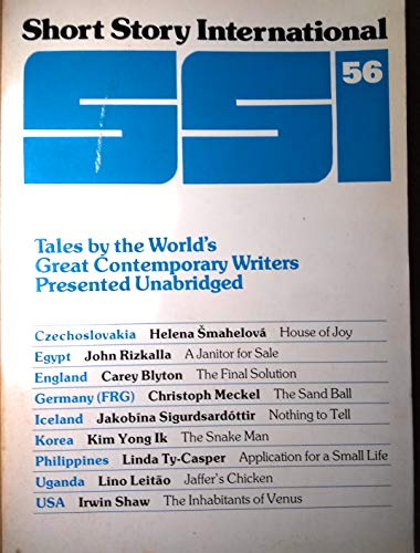 Stock image for Short Story International: Tales By the World's Great Contemporary Writers Presented Unabridged Volume 10 Number 56 June 1986 for sale by Wonder Book