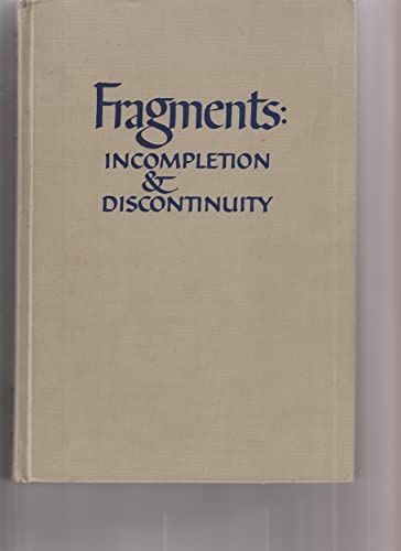 9780931196058: Fragments--Incompletion and Discontinuity: 8
