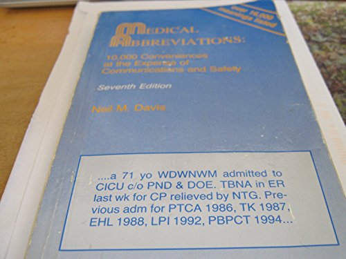 Beispielbild fr Medical Abbreviations : 10,000 Conveniences at the Expense of Communications and Safety zum Verkauf von Better World Books