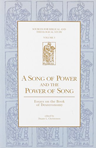 Beispielbild fr A Song of Power and the Power of Song: Essays on the Book of Deuteronomy (Sources for Biblical and Theological Study Old Testament Series, Volume 2) zum Verkauf von SecondSale