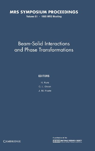 Imagen de archivo de Beam-Solid Interactions and Phase Transformations. Symposium held December 2 - 4, 1985, Boston, Massachusetts, USA. Materials Research Society Symposia Proceedings, Volume 51 a la venta por Zubal-Books, Since 1961