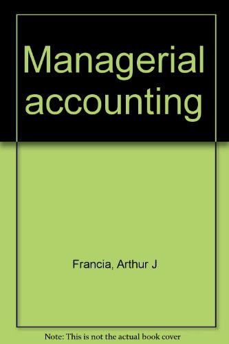 Beispielbild fr Managerial Accounting zum Verkauf von Better World Books Ltd