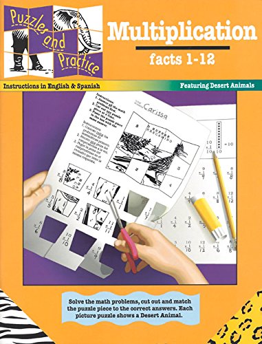 Stock image for Multiplication: Factors 1-12, Featuring Desert Animals (Puzzles and Practice Series) (English and Spanish Edition) for sale by SecondSale