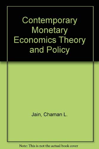 Stock image for Contemporary Monetary Economics Theory and Policy for sale by Sessions Book Sales