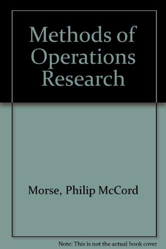 Stock image for Methods of Operations Research for sale by GF Books, Inc.