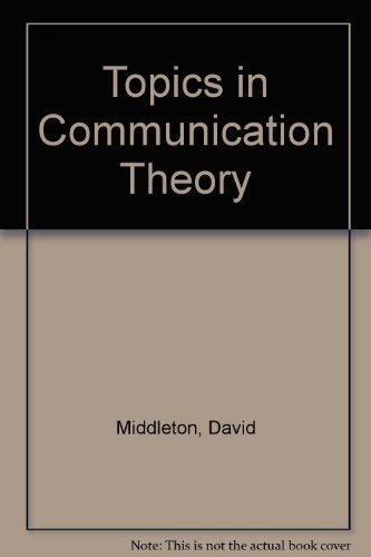 Beispielbild fr Topics of Communication Theory zum Verkauf von Wonder Book