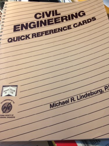 Beispielbild fr Civil Engineering Quick Reference Cards (Engineering Review Manual Series) zum Verkauf von Robinson Street Books, IOBA