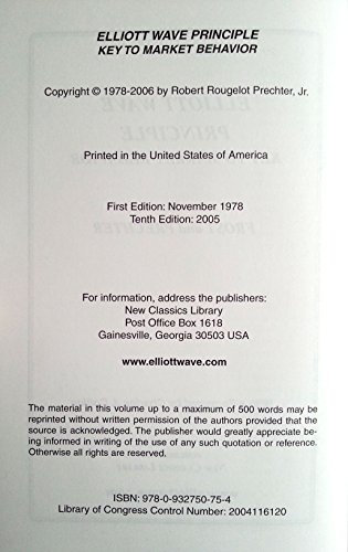 9780932750235: Elliott Wave Principles: Key to Stock Market Profits