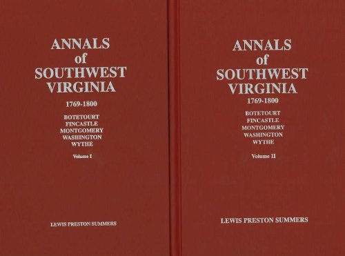 Beispielbild fr Annals of Southwest Virginia: 1769-1800 zum Verkauf von GF Books, Inc.