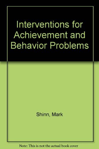 Stock image for National Association of School Psychologists: Interventions for Achievement and Behavior Problems for sale by Hippo Books