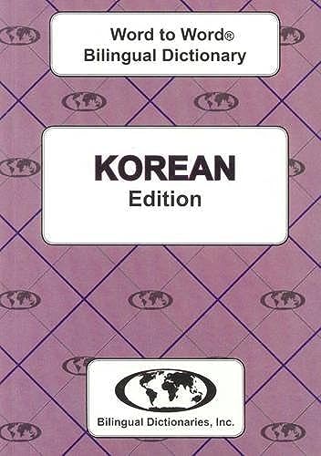 Stock image for Korean edition Word To Word Bilingual Dictionary for sale by HPB-Diamond