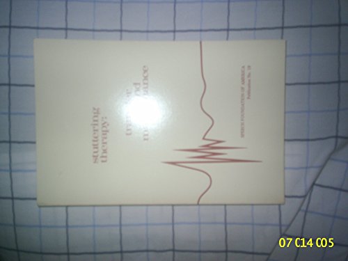 Imagen de archivo de Stuttering Therapy: Transfer and Maintenance a la venta por ThriftBooks-Atlanta