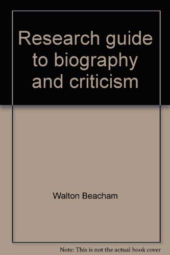 9780933833012: Research guide to biography and criticism