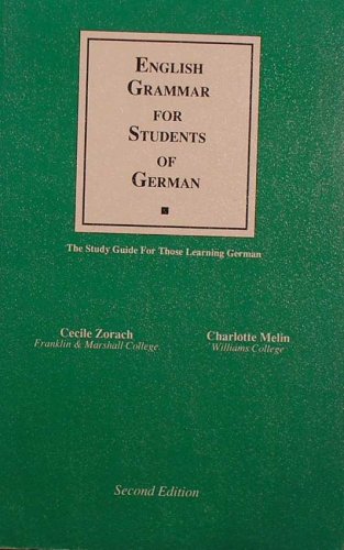 Beispielbild fr English Grammar for Students of German zum Verkauf von Better World Books