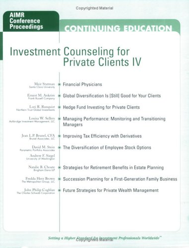 Beispielbild fr Investment Counseling for Private Clients IV zum Verkauf von HPB-Red