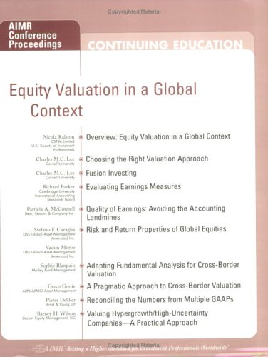 9780935015904: Equity Valuation in a Global Context