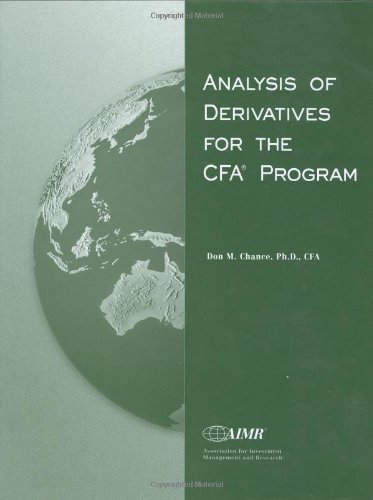 Beispielbild fr Analysis of Derivatives for the CFA Program zum Verkauf von Better World Books