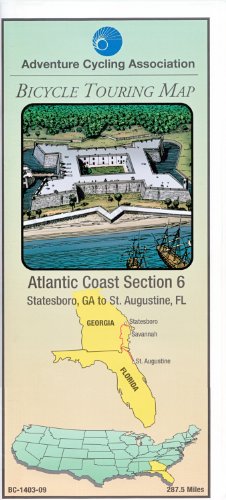 Imagen de archivo de Bicycle Touring Map: Atlantic Coast #6 a la venta por medimops