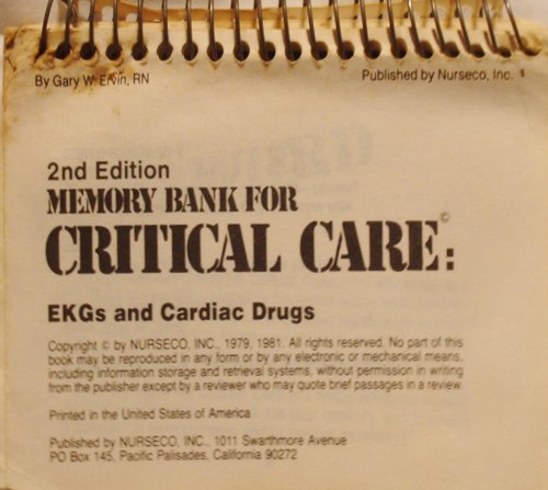 9780935236224: Memory bank for critical care: EKGs and cardiac drugs