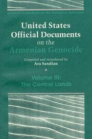 Stock image for United States Official Documents on the Armenian Genocide: The Central Lands for sale by dsmbooks