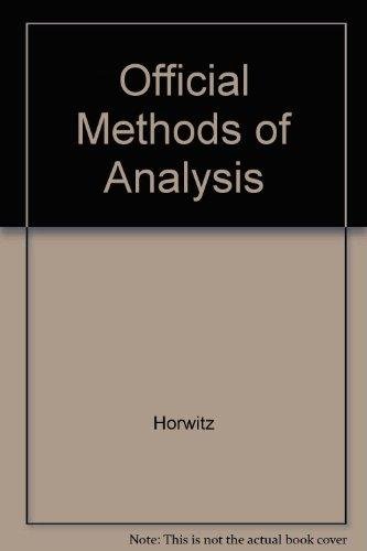 9780935584240: Official methods of analysis of the Association of Official Analytical Chemists