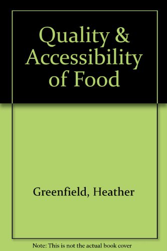 Beispielbild fr Quality and Accessibility of Food-Related Data zum Verkauf von Better World Books
