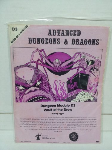 Imagen de archivo de Dungeon Module D3 - Vault of the Drow (Adv. Dungeons & Dragons, D3) a la venta por HPB-Diamond