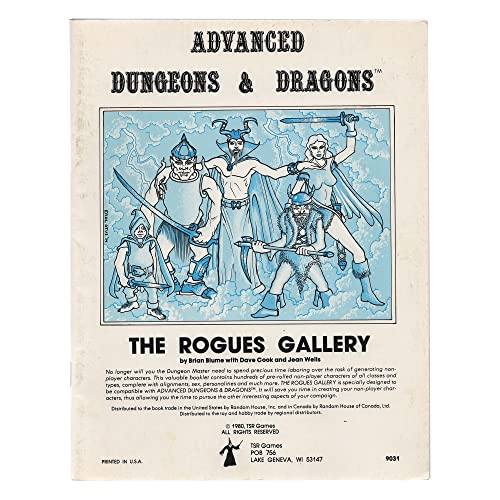 Beispielbild fr The Rogues Gallery: A Compendium of Non-Player Characters for Advanced Dungeons & Dragons zum Verkauf von HPB Inc.