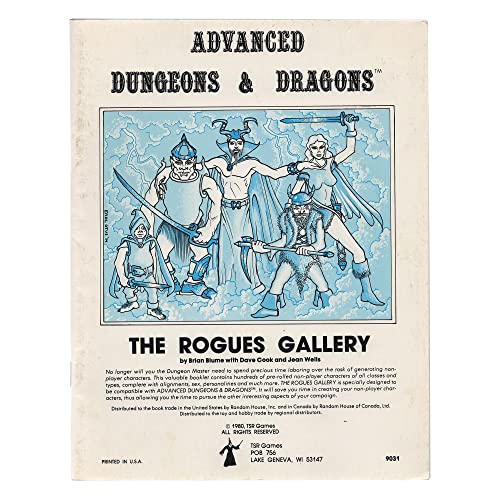 Stock image for The Rogues Gallery: A Compendium of Non-Player Characters for Advanced Dungeons Dragons for sale by GoldBooks