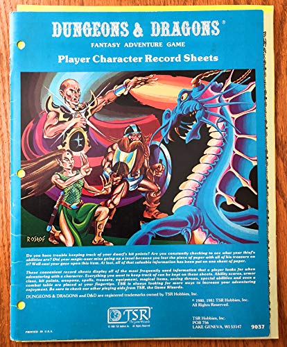 Stock image for Dungeons & Dragons Character Record Sheet for sale by HPB-Diamond