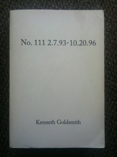 No. 111 2.7.93-10.20.96 (9780935724875) by Goldsmith, Kenneth