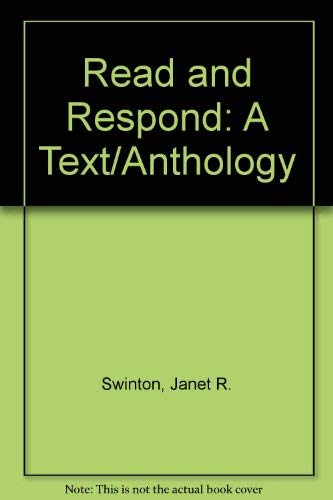 Stock image for Read and Respond : A Text - Anthology for sale by Better World Books