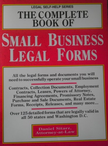 Beispielbild fr The Complete Book of Small Business Legal Forms (Legal Self-Help Series) zum Verkauf von ThriftBooks-Dallas