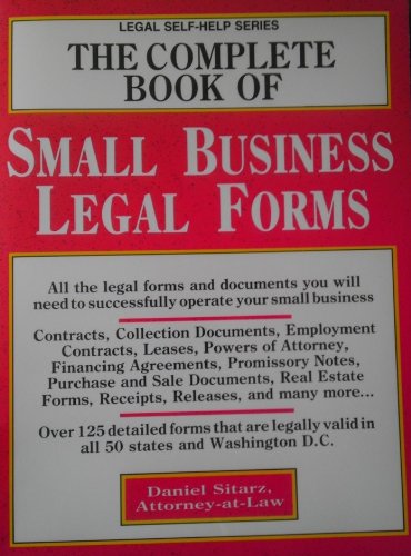 Imagen de archivo de The Complete Book of Small Business Legal Forms (Legal Self-Help Series) a la venta por ThriftBooks-Dallas