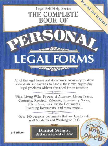 Stock image for The Complete Book of Personal Legal Forms for sale by Better World Books: West