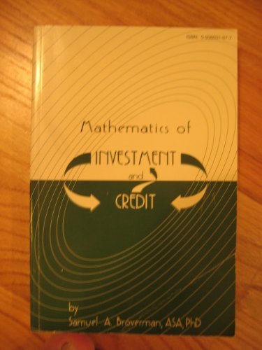 Imagen de archivo de Mathematics of Investment and Credit a la venta por Better World Books