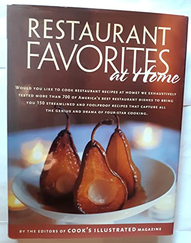 Imagen de archivo de Restaurant Favorites at Home a la venta por Better World Books