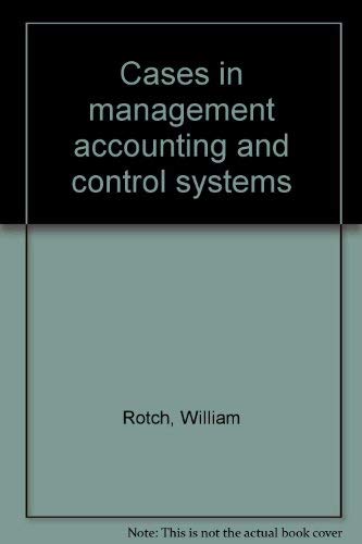 Stock image for Cases in management accounting and control systems for sale by BookHolders