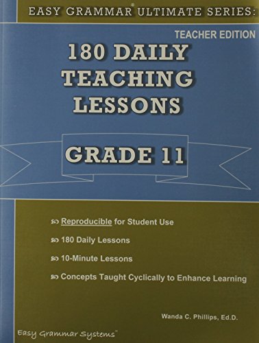 Stock image for Easy Grammar Ultimate Series Teacher Book - Grade 11 for sale by Goodwill San Antonio