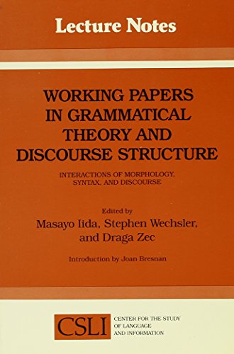 Immagine dell'editore per Working Papers in Grammatical Theory and Discourse Structure venduto da Books Puddle