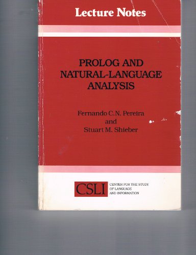 9780937073186: Prolog and Natural-Language Analysis (Center for the Study of Language and Information Publication Lecture Notes)
