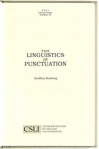 Stock image for The Linguistics of Punctuation for sale by BookManBookWoman Books