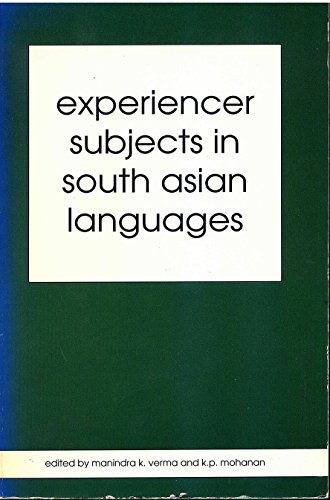 Imagen de archivo de Experiencer Subjects in South Asian Languages a la venta por Andrew's Books