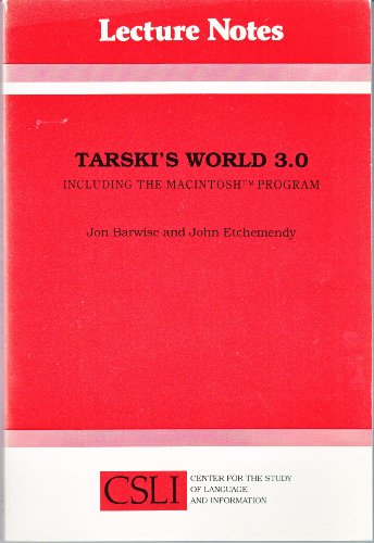 Imagen de archivo de Tarski's World 3.0: Including the Macintosh TM Program (Lecture Notes) a la venta por BooksByLisa