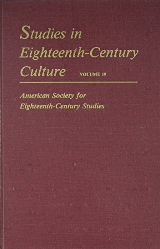 Stock image for Studies in Eighteenth-Century Culture, Volume 19 for sale by Monroe Street Books