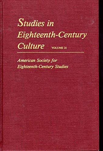 Beispielbild fr Studies in Eighteenth-Century Culture; Volume 21 zum Verkauf von PsychoBabel & Skoob Books